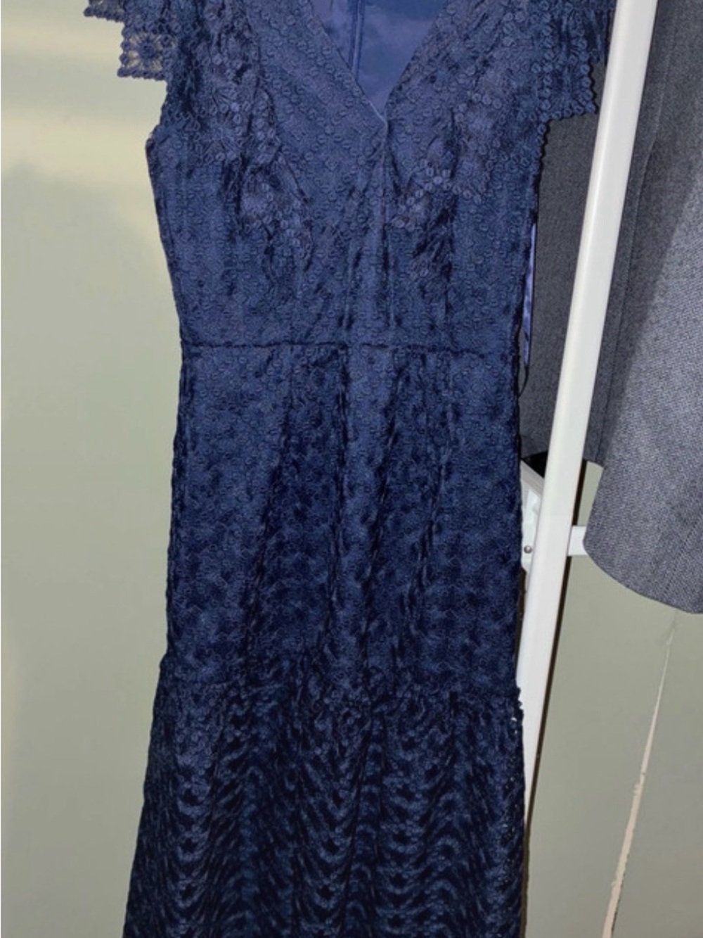 ANTONIO MELANI Navy Lace Midi Dress
